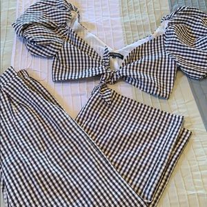 Kittenish 2 piece gingham set